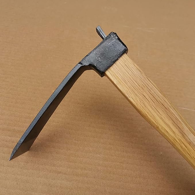 Kana Hoe 217 Japanese Garden Tool - Hand Hoe/Sickle is Perfect for Weeding and Cultivating. The Blade Edge is Very Sharp. (Beige-009)