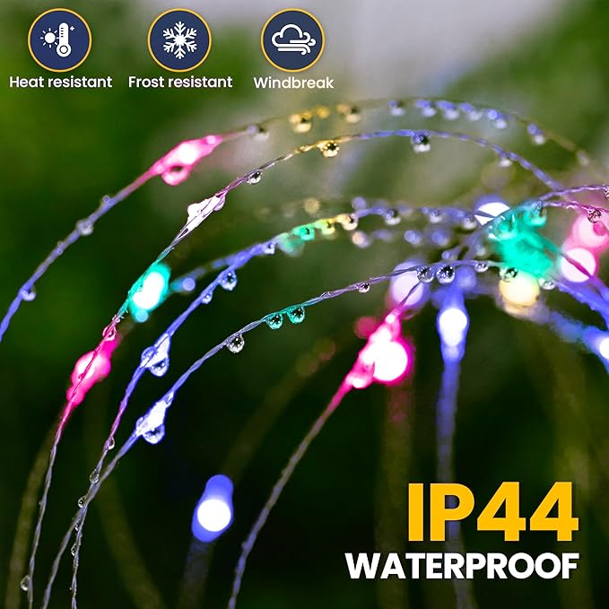 GIGALUMI Garden Outdoor Decor Lights 120LED 6Pack, Solar Garden Lights for Yard Outside Fairy Decorative,Solar Powered for Yard Pathway Flowerbed Planter Balcony Patio Decor（Multicolor）