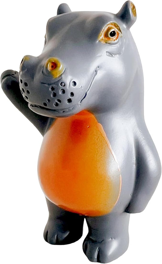 Jxueych Rebellious Hippo Figurine, Miniature Resin Hippo Standing 3.5 Inch, Adorable Mini Hippo - The Cutest Addition to Your Decor!