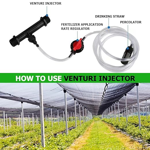 Irrigation Venturi Fertilizer Injector，G1/2inch Garden Irrigation Tube Fertilizer Mixer Injector for Garden Irrigation, Agricultural Injection Irrigation System