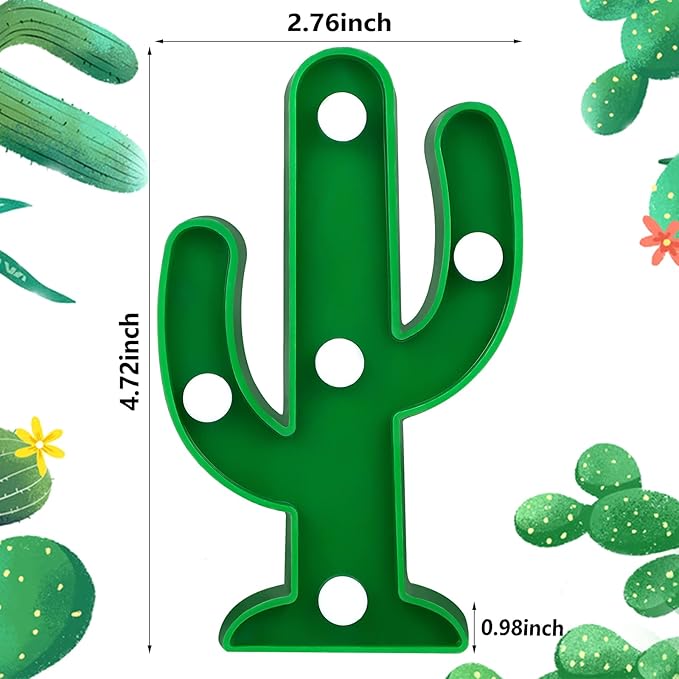 Kathfly 12 Pieces Western Party Decor Cactus Light Centerpieces Mexican Fiesta Party Decorations Night LED Tabletop Lamp Cactus Cute Mini Light for Bedroom Garden Home Cinco De Mayo Gift