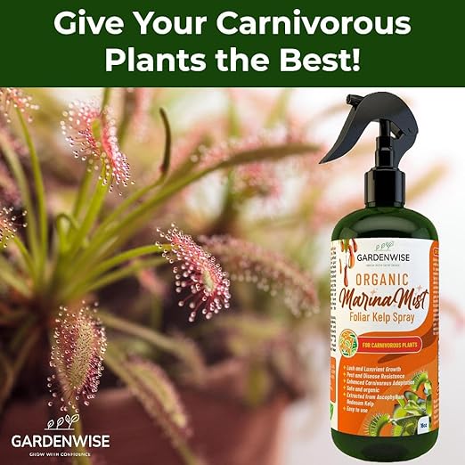 100% Organic Marina Mist Carnivorous Plant Food | Liquid Kelp Foliar Spray for Plants - Kelp Fertilizer for Venus Flytraps, Sundew, Butterworts, Pitcher Plants 16 Oz