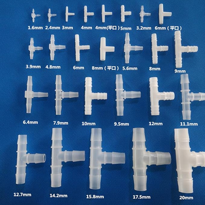 Unifizz T - Piece Hose Equal Paths Tube Accessories,4mm Equal Paths Plastic Hose Tube Connector For Cooling Watering Irrigation, Transparent, 10Pcs
