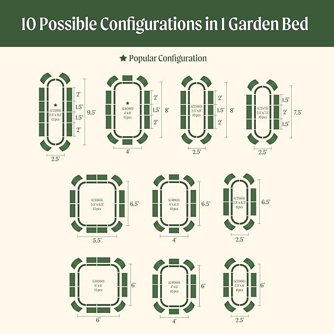 Vego garden Raised Garden Bed Kit, 17" Tall 10 in 1 Modular, Metal Planter Box for Vegetables, Flowers, Herbs, Sunlit Oak