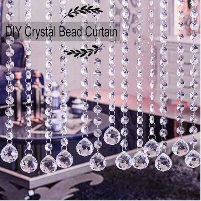 MerryNine 48 Pcs 30mm Clear Crystal Ball Prism Sun Shine Catcher Rainbow Pendants Maker, Hanging Crystals Prisms for Windows, for Feng Shui, for Gift (30mm/1.18" 48pack, 48)
