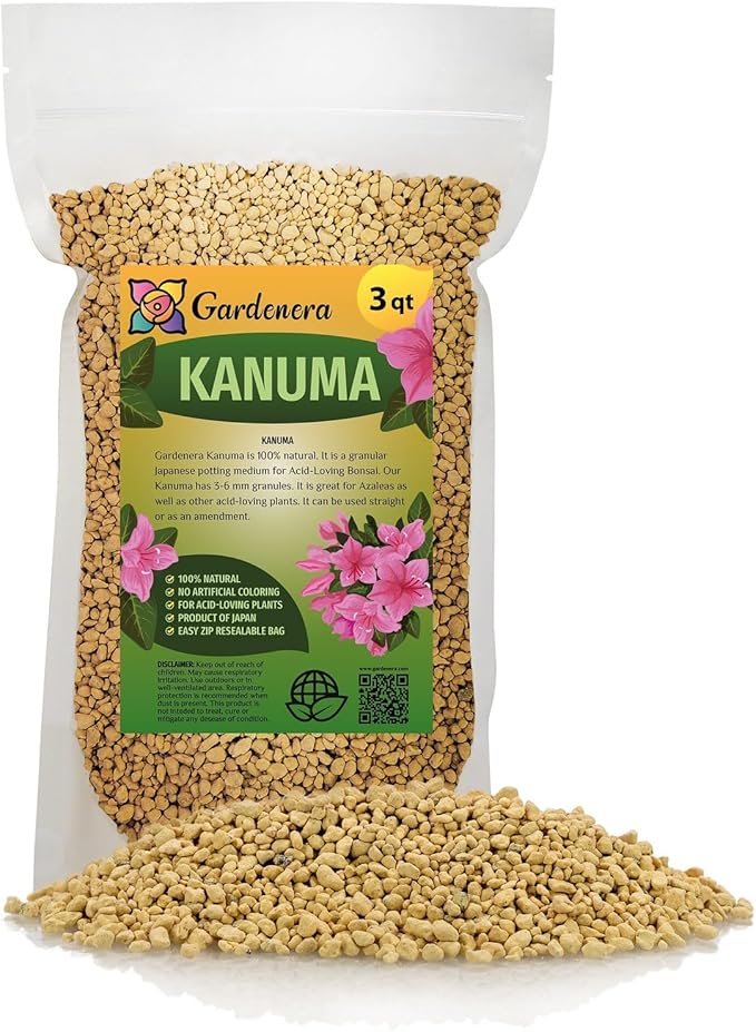Kanuma Soil Amendment - Tailored for Acidic Soil Needs of Bonsai and Acid Loving Plants - 3 Quart