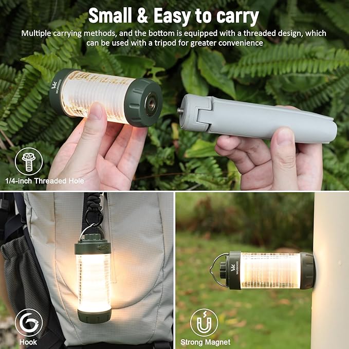 Wurkkos CL01 Camping Lantern Rechargeable, 550LM Waterproof Tent Light with Magnet Base, Up to 300H Runtime,Portable Lantern Flashlight with RGB light,Emergency Camp Light for Hurricane,Hiking,Camping