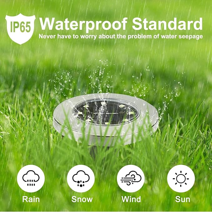 Solar Ground Lights, Waterproof Solar Garden Lights, Upgraded Outdoor Garden Waterproof Bright in-Ground Lights, Landscape Lights for Pathway,Yard,Deck,Lawn,Patio,Walkway (12 Pack Blue Light)