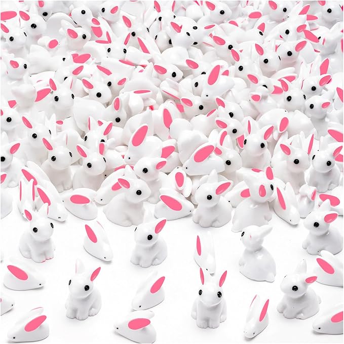 280Pcs Mini Bunny, Mini Resin Bunny Animals, Miniature Rabbit for Landscape Ornaments Miniature Garden Decor Potted Plant,Cake Topper Decoration