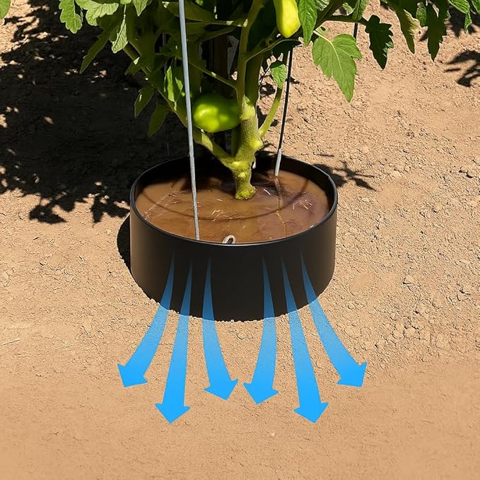 Garden Water Ring 10-Pack – Root Zone Irrigation Water Saver Rings for Garden Plants – Precision Hydration, Weed Control & Fertilizer Containment – Made in USA – Reusable Garden Watering Tool