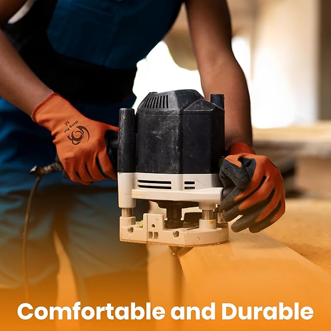 10 OR 20 Pairs Work Gloves–Heavy Duty Rubber Coated Safety Work Gloves–Multipurpose Gloves