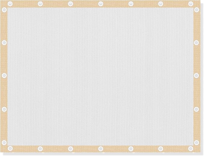 VICLLAX Shade Fabric Sun Shade Cloth with Every 2 FT Grommets for Patio Garden Pergola Cover Canopy 8x16 FT, Cream