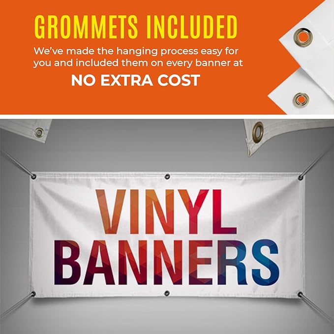 Personalized Passion Vinyl Banner 4' x 20' - Customized Banner for Business, Graduation, Birthday Parties - Indoor/Outdoor Use - Full Color 13oz Vinyl Custom Signs with HD Printed Text, Photos