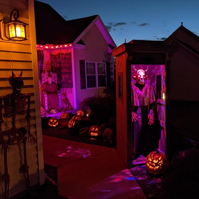 Hompavo 【Upgraded】 LED Flame Light Bulbs, 3 Modes Flickering Light Bulbs, E12 Chandelier Base Candle Fire Light Bulb for Halloween Christmas Party Porch Indoor & Outdoor Home Decoration - 2 Pack