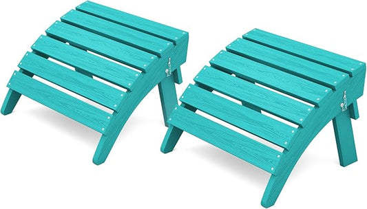 KINGYES Folding Adirondack Ottomans Set of 2 for Adirondack Chair, Aruba