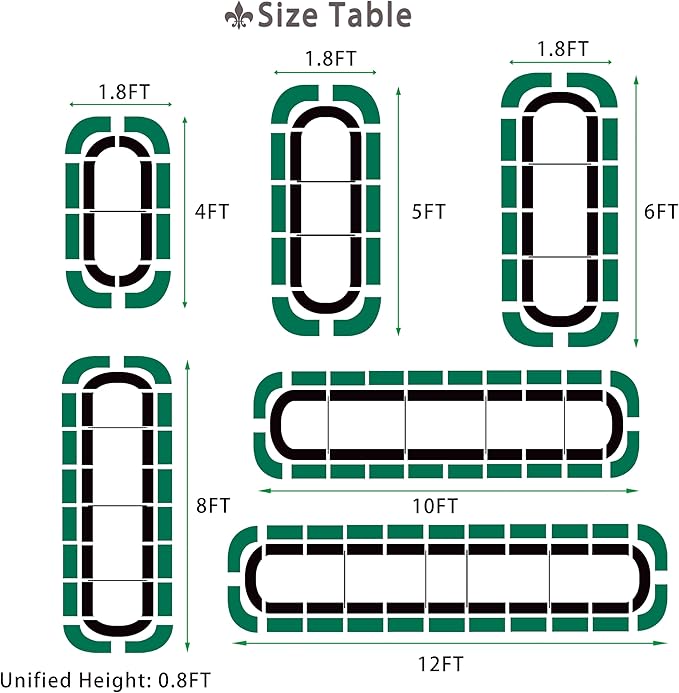 KFN Galvanized Raised Garden Bed,Raised Garden Bed Kit-Oval Metal Flower Box,Large Planter Vegetable Box Outdoor,Planting for Vegetables,Flower,Herb,12FT,0.7mm