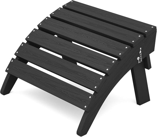 KINGYES Folding Adirondack Ottoman for Adirondack Chair, Black