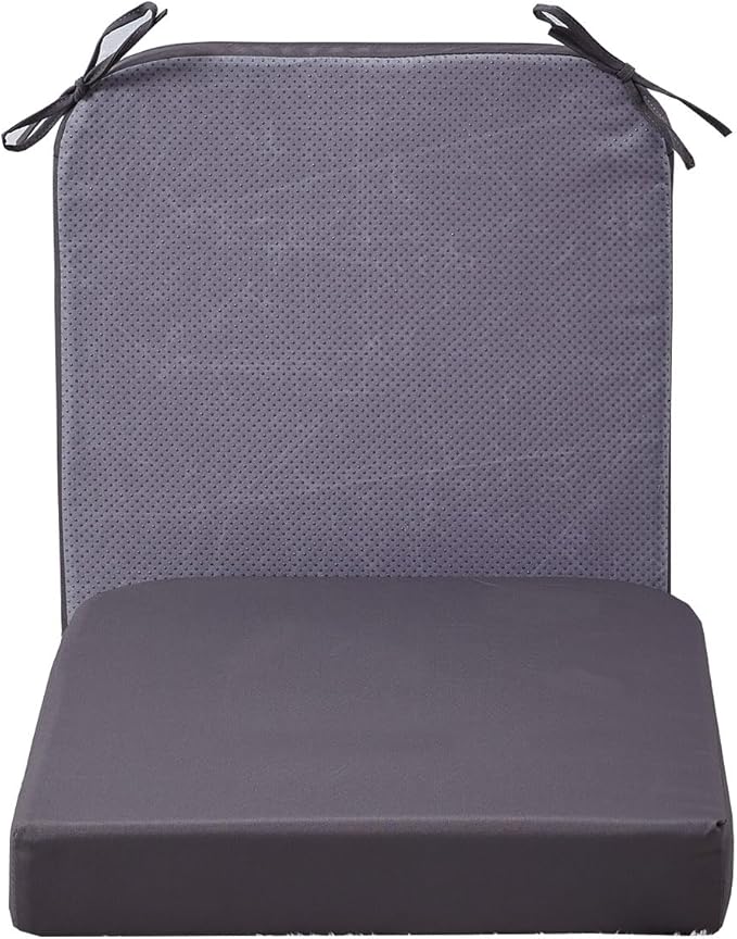19 x 19 Inch Outdoor Seat Cushions for Patio Furniture with Non Slip and Ties Waterproof & UV Resistant Round Corner Outdoor Chair Cushions Replacement Set of 2, Gray