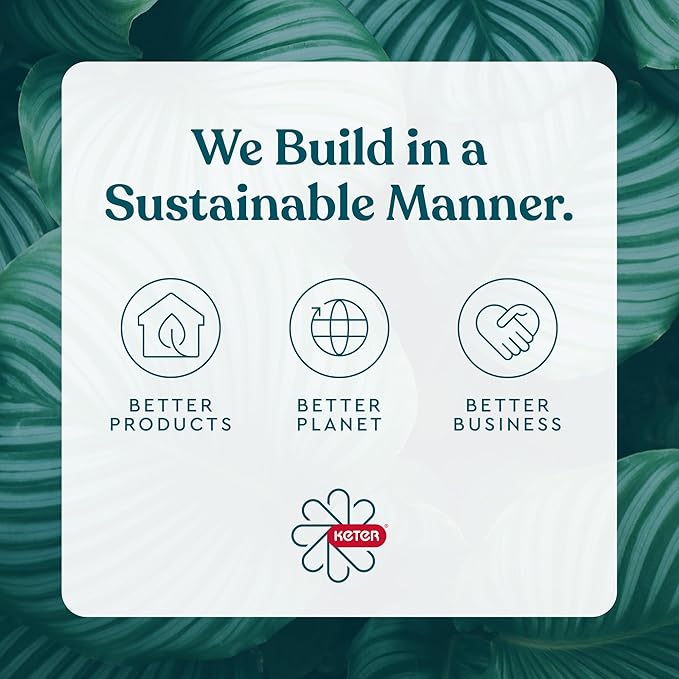 Keter 48" X 48" inches Wood Look Raised Garden Bed, Durable Outdoor Herb Garden Planter for Vegetables, Flowers, and Succulents, Brown