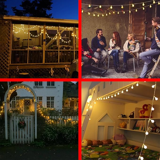 120 LED String Lights 40ft, 8 Lighting Modes Plug in Fairy String Lights for Bedroom Classroom Patio Garden Wedding Party Christmas Tree Outdoor Indoor Decorations Warm White