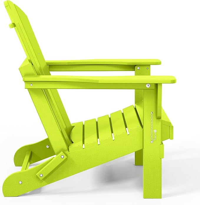 Westin Outdoors Laguna WO Home Furniture Adirondack Chair 2 PCS Set Outdoor Folding Patio Chair for Bon Fire Pit Garden Lawn Backyard Lounging Relaxing (Lime Green)