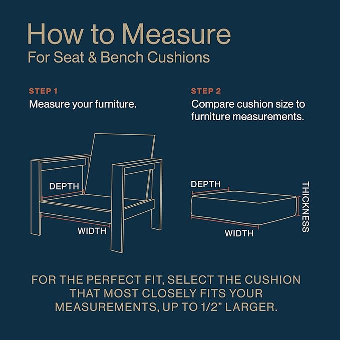 Honeycomb Outdoor Essentials Set of 2 Tufted Seat Pads, 19 x 18, Hampton Texture Hunter Dining Chair Cushions for Patio Furniture
