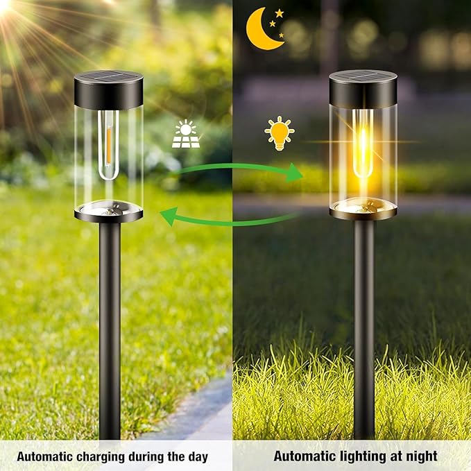 nipify LED Solar Pathway Lights Outdoor, 12 Pack Bright Solar Powered Path Garden Light Waterproof, Auto On/Off Solar Yard Lighting for Walkway Lawn Patio Landscape