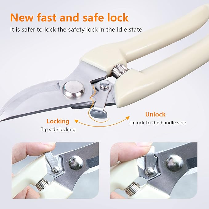 12 Pcs Garden Scissors for Plant, Tip Pruning Shears for Cutting Flowers, Trimming Plants, Bonsai and Fruits Picking (Bypass Blade Pruner)