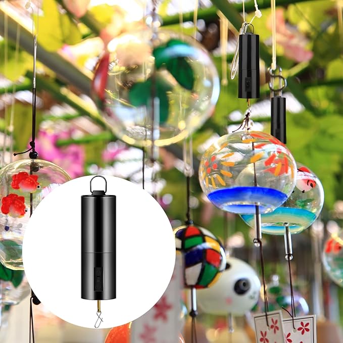 1 Piece Hanging Black Rotating Motor Wind Spinner Mobile Battery Operated Motor Multi-Purposes Rotatable Hook for Garden Decoration Accessory Supplies