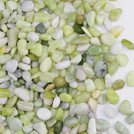 10 lbs Jade Pebbles for Indoor Plants, Decorative Pebbles for Bamboo, Vase, 3/8" Plant Gravel for Pots Indoor, Highly Polished Small River Rocks