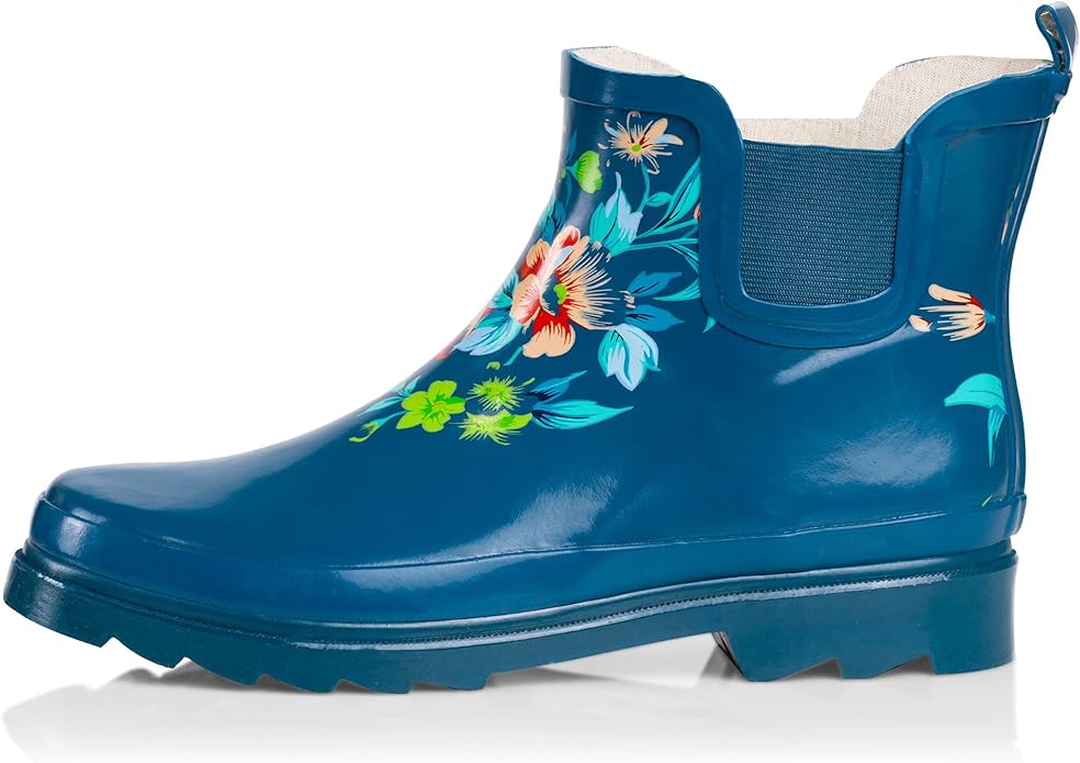 NORTY - Womens Ankle Rain Boots - Ladies Waterproof Winter Spring Garden Boot runs ½ size large