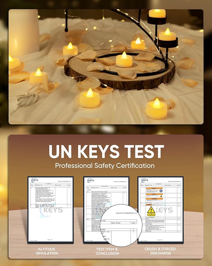 BEICHI Flameless Candles, 24Pack Battery Operated Candles, LED Tea Lights Candles Battery Operated, Flickering Fake Candles for Wedding Halloween Christmas Diwali- Warm Yellow