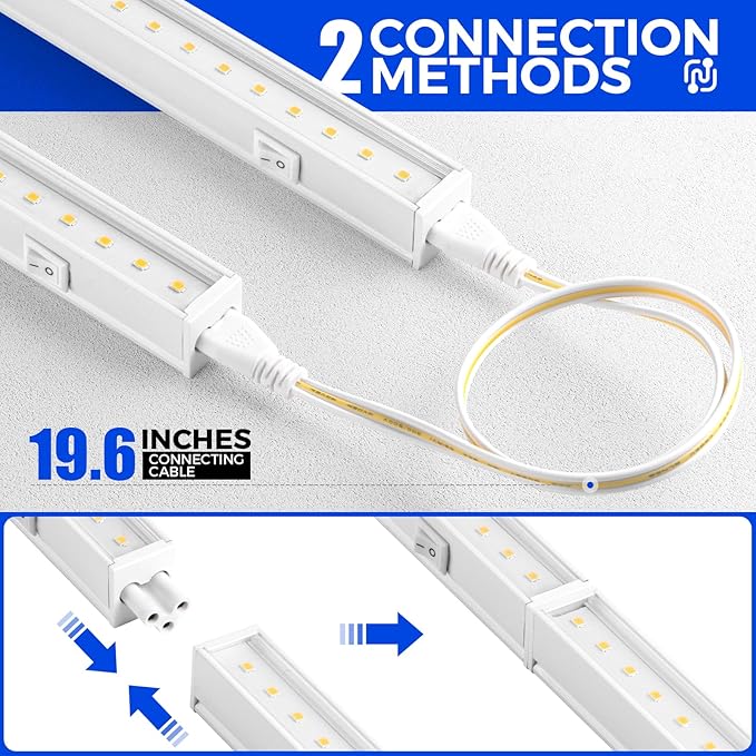Barrina T5 Grow Lights for Indoor Plants Full Spectrum, 2FT 40W (4 X 10W) Indoor Plant Light with Separate Switch, Linkable Grow Lamp, Indoor Plant Lights for Growth with White Cover, 5000K, 4 Packs