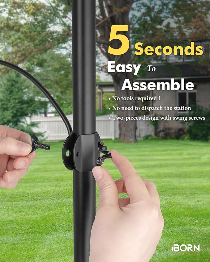 iBorn Bird Feeders Hangers for 1” Pole Stand Station Outdoor Hanging Hooks for Humming Bird Feeders for Outside Plant Hanger Hook Bracket Kit 12.2 Inch Long Metal Hooks for 1 Inch Pole, Pack of 2