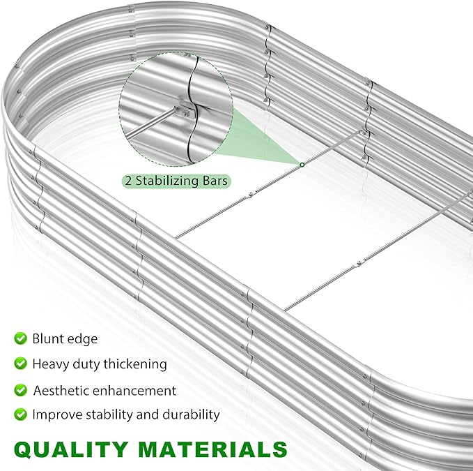 2 Pcs 7 x 3 x 1 FT Galvanized Steel Raised Garden Bed, Large Galvanized Steel Outdoor planter box for for Easy to DIY and clean - Raised Garden Beds outdoor for backyards, terraces and balconies