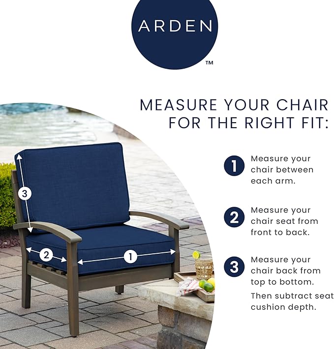 Arden Indoor/Outdoor Seat or Rocking Chair Cushion, 19 x 18, Water Repellent, Rain Proof, Fade Resistant Cushion for Rocking or Dining Chairs Lake Blue Leala