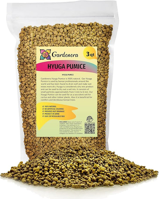 Japanese Hyuga Pumice - Premium Additive for Orchid & Bonsai Tree Soil |Professional Imported Sifted and Ready to Use (3 Quart Bag)