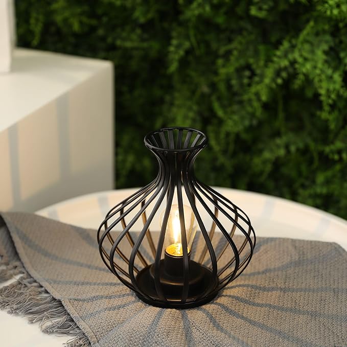 JHY DESIGN Decorations Outdoor Table Lamp Nightlight 7.5''High Modern Style Battery Powered Lamp with 6-Hours Timer Feature Decorative Bedside Lamp for Room Indoor Outdoor Table Garden Party