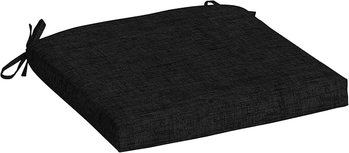 Arden Indoor/Outdoor Seat or Rocking Chair Cushion, 19 x 18, Water Repellent, Rain Proof, Fade Resistant Cushion for Rocking or Dining Chairs Black Leala