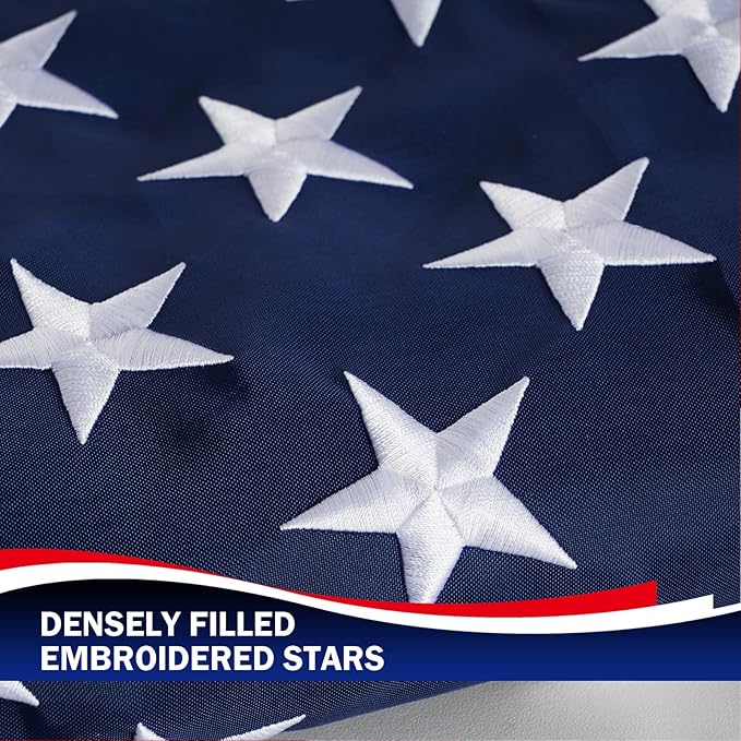 Homissor American Flags 2x3 for Outside US Flag USA Outdoor Heavy Duty United State Flag Embroidered Stars Durable Nylon for All Weather High Wind Sewn Stripes With Brass Grommets