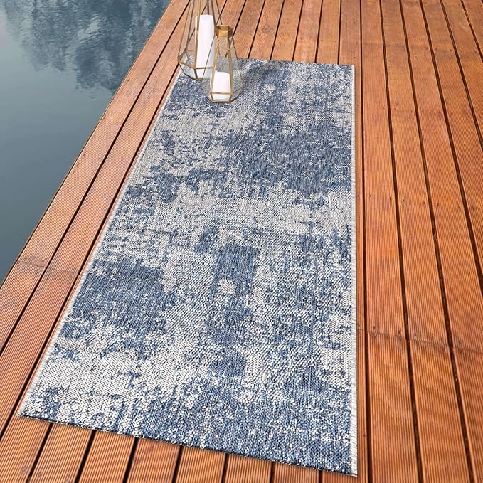 Keen Home Design Terrace Outdoor Runner Rug - 2x8 Washable Indoor/Outdoor Rug for Patio, Kitchen, Balcony, Beach, Garden, Deck and Porch, Size: 2'2"x7'7"