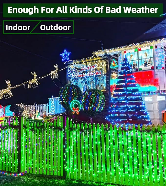 1500 LED Chrstmas String Lights, 492FT Super Long Christmas Lights with 8 Modes, Christmas Tree Lights with Timer Memory for Indoor Outdoor Tree Fence Garden Xmas Wedding Party Decor Green