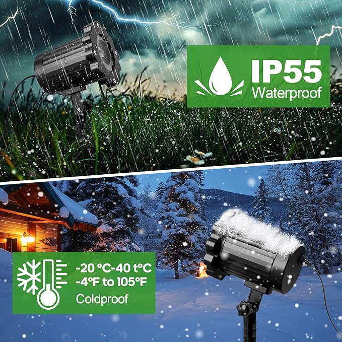 3D Dynamic Christmas Projector Lights Outdoor Indoor-2024 Upgrade Dinosaur Christmas Decorations,Waterproof Holiday Projector Lights for Window Ground Roof Wall Yard Xmas Decor