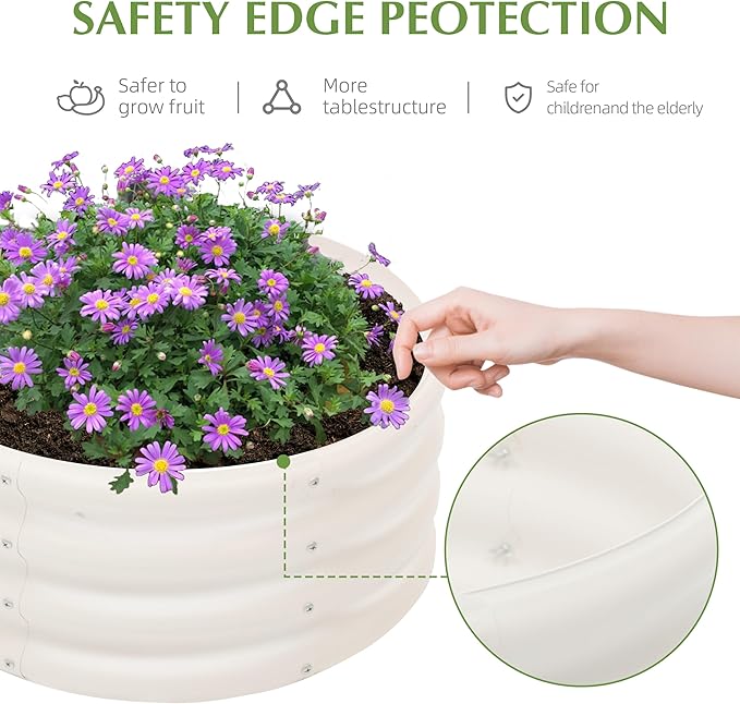 2-Pack 2x1ft Galvanized Raised Garden Bed, Outdoor Planter Bed, Metal Planter Box for Gardening and Planting