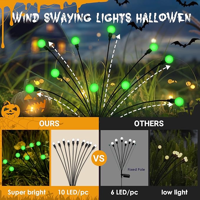 Solar Garden Lights for Outdoor, Green