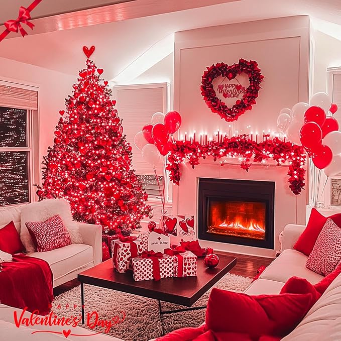 JMEXSUSS Red Christmas Lights Clear Wire, 66ft 200 LED Red Christmas String Lights Outdoor Indoor Plug in, 8 Modes Red String Twinkle Fairy Lights for Room Party Tree Decorations