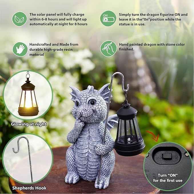 Garden Decor Solar Statues for Mom Grandma Birthdays for Women Sister Wife Lady - Front Patio Balcony Yard Art Lawn Ornaments Porch Outdoor Outside Decorations