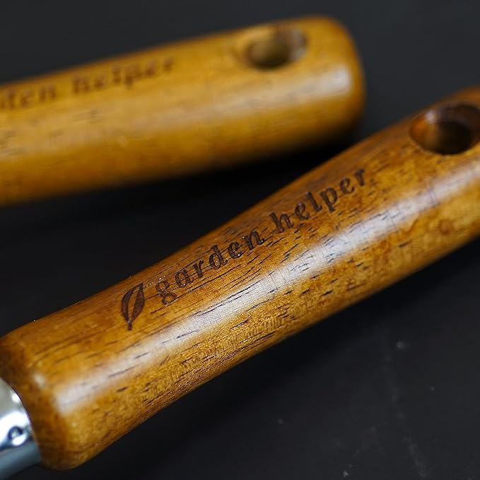 Japanese Garden Trowel Heavy Duty Japanese Steel with Wood Handle, Garden Transplanter Tool for Digging, Scooping, Transplanting, Made in Japan, Small Silver