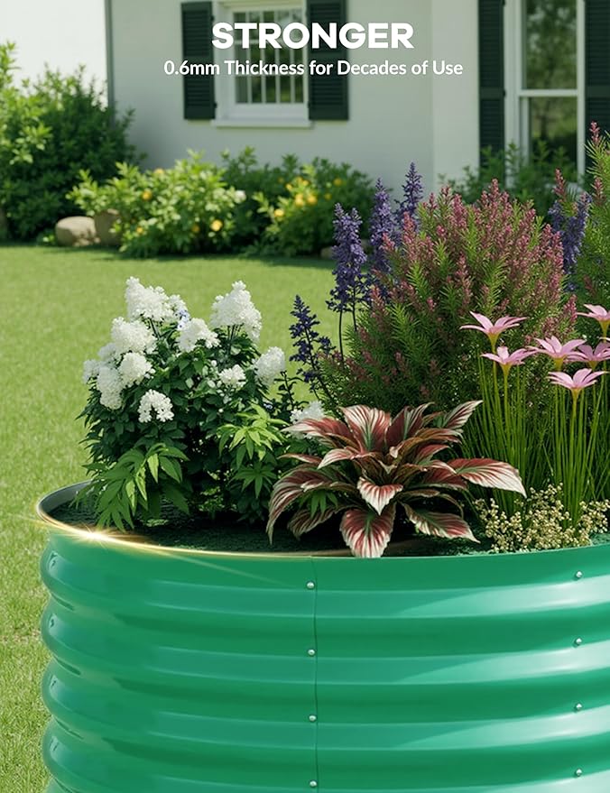 2 Pcs Raised Garden Beds Outdoor 6x3x2ft - Galvanized Steel Planter Box for Vegetables, Flowers, Rust-Resistant Garden Box, Easy Assembly Raised Beds, Durable Planters for Outdoor Plants, Green