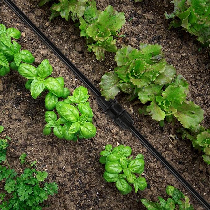 1/4 Inch Drip Irrigation Anti-leak Coupling Fittings, 25 Pieces 1/4'' Drip Line Barbed Locked Coupler Connectors for 1/4 Inch Irrigation Tubing for Garden Drip Systems